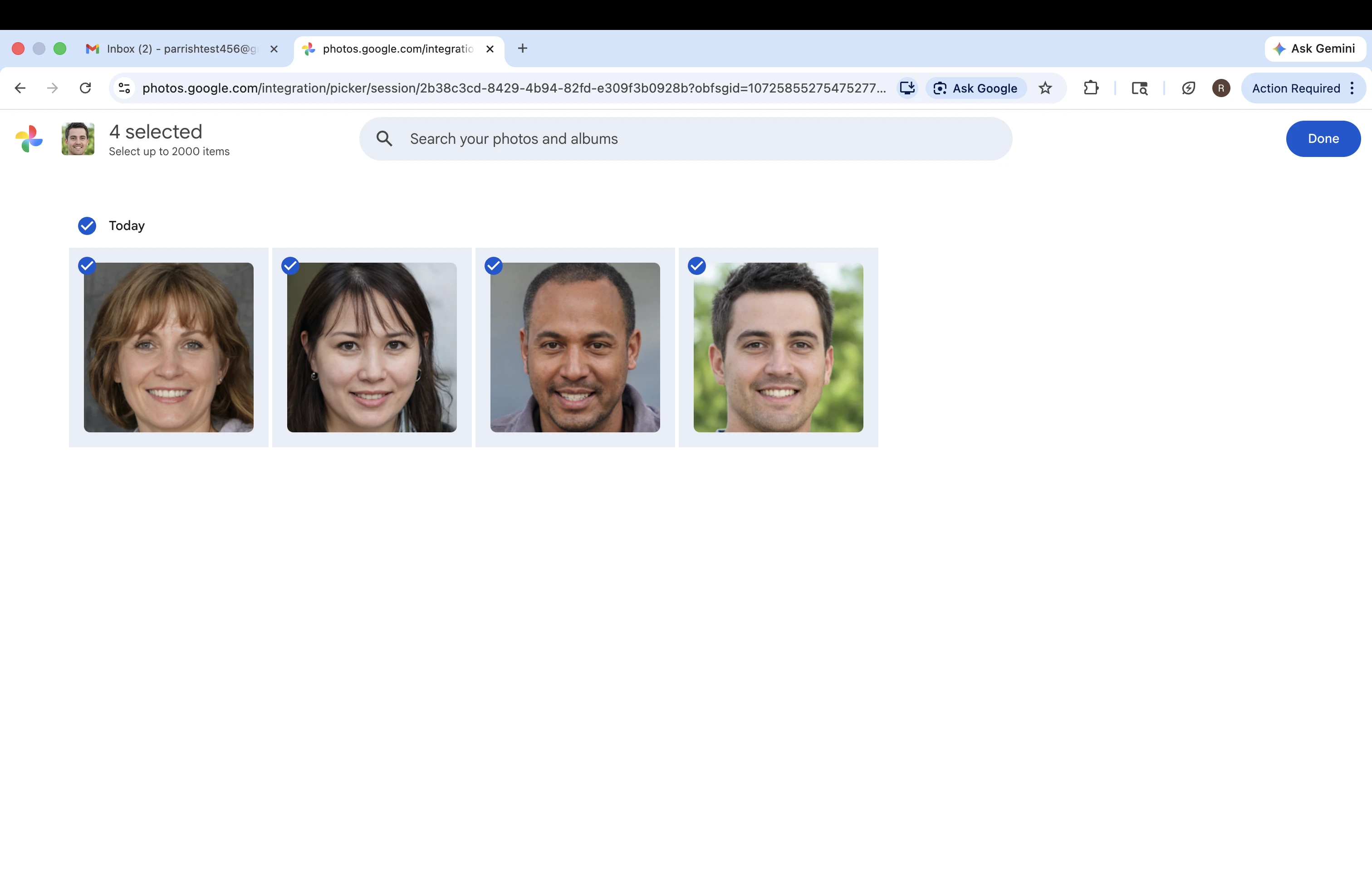 Select photos from your library