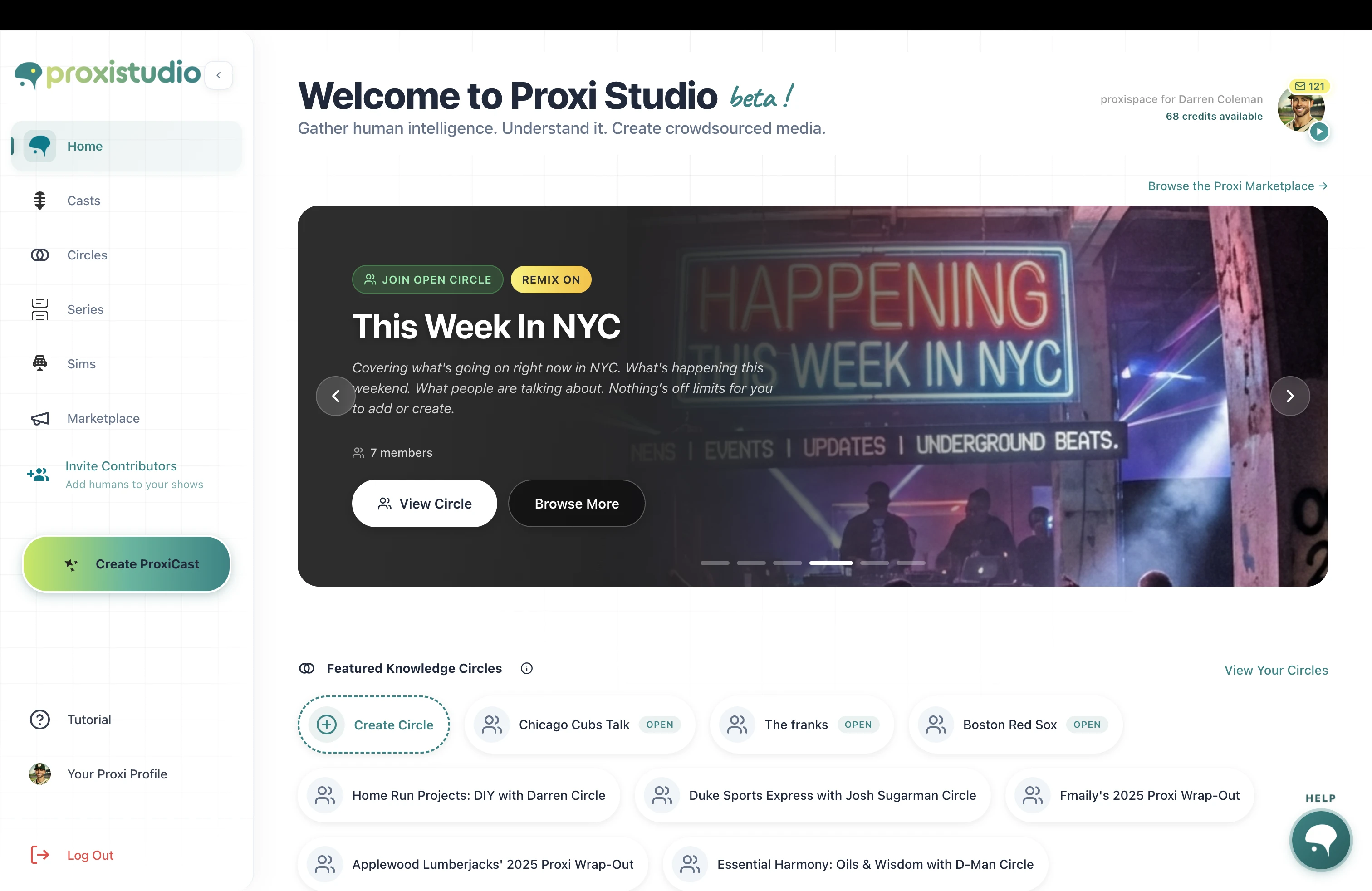 Proxi AI Studio interface