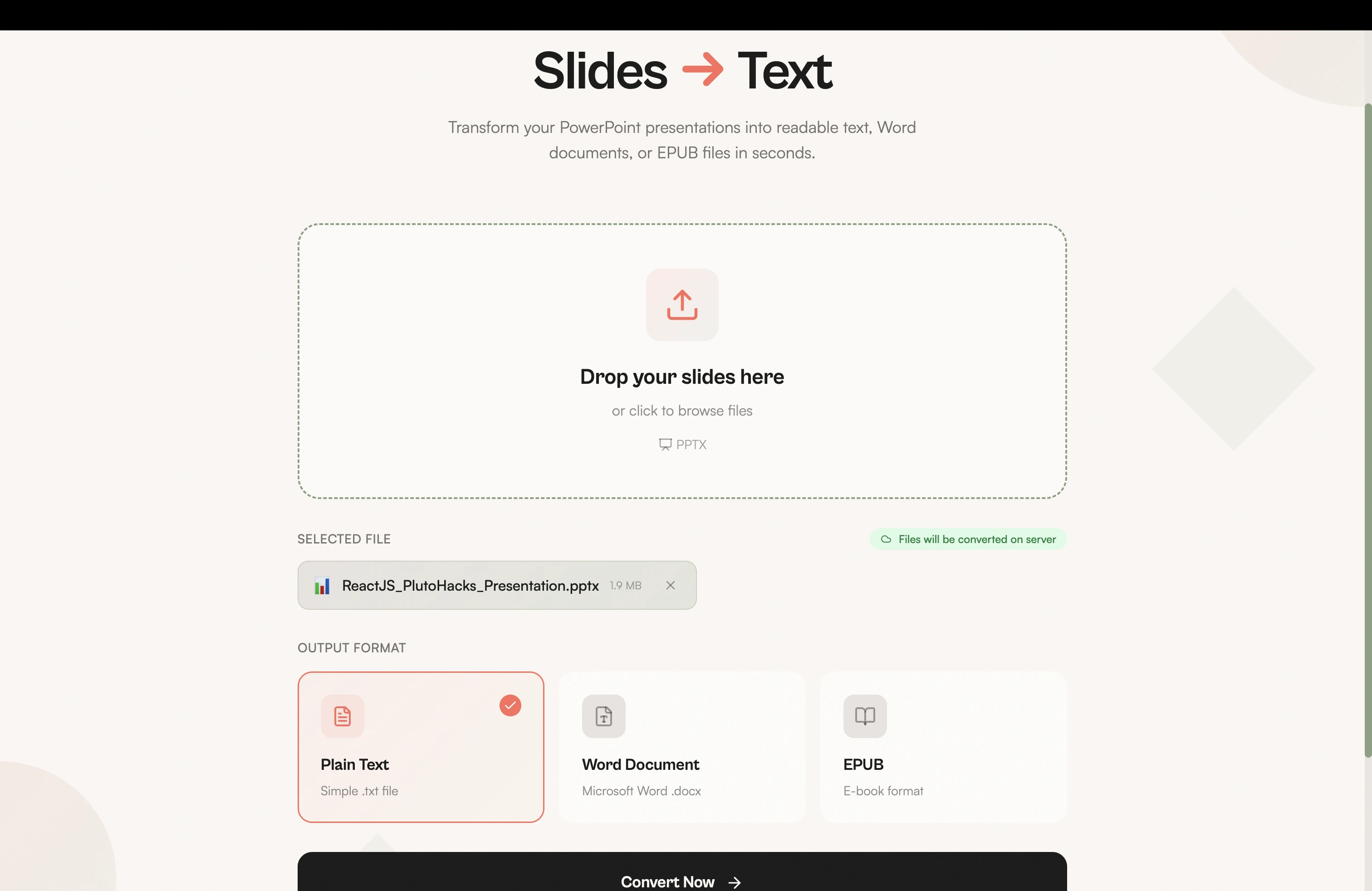 Upload your presentation